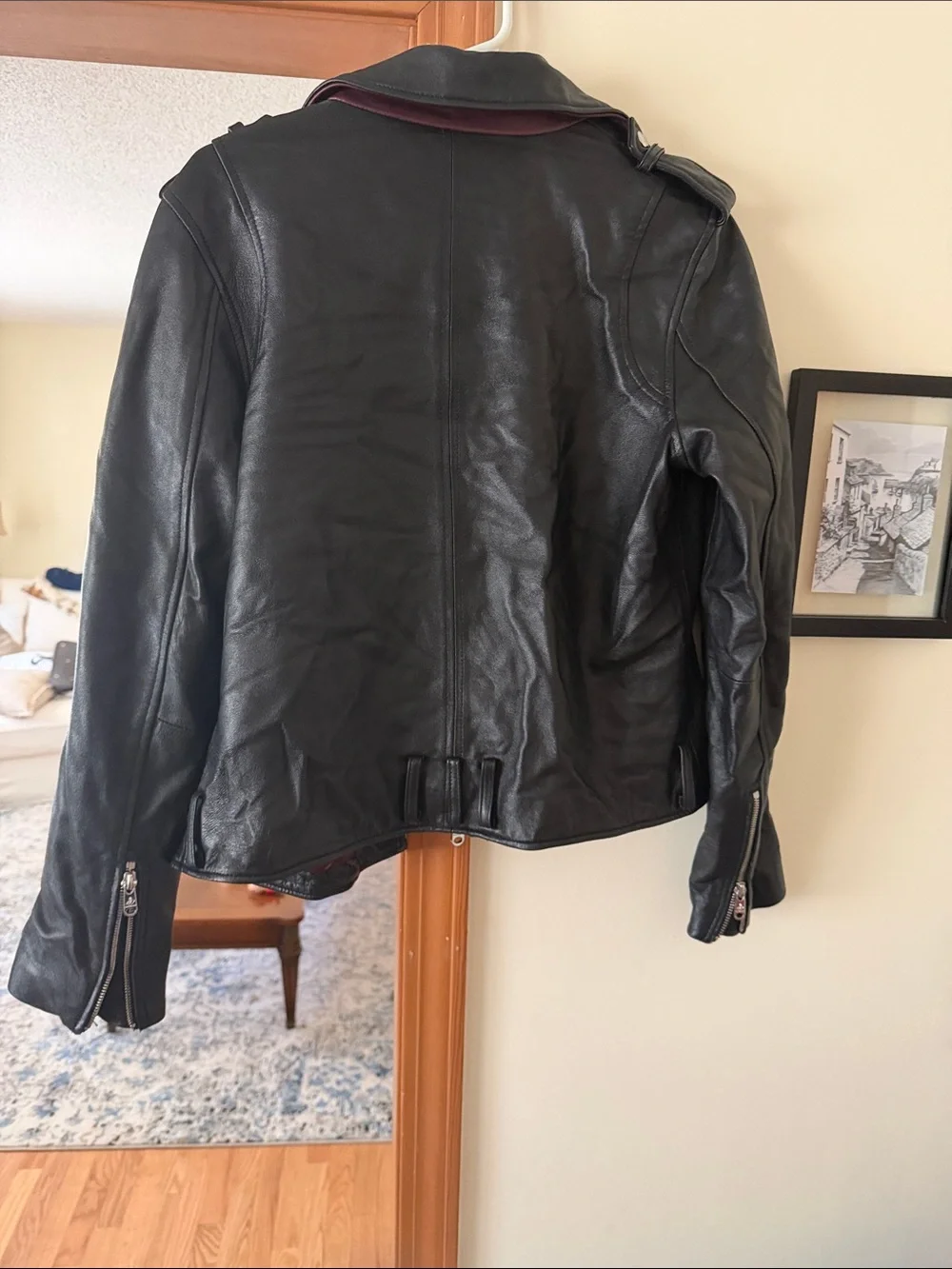 Sam Edelman Black 100% Lamb Leather Moto Biker Jacket Originally $598 - Picture 7 of 12